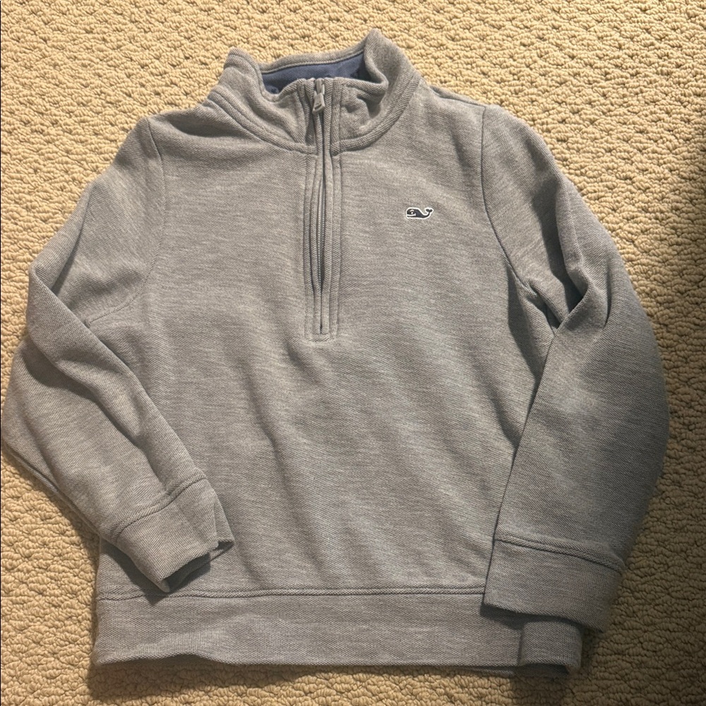 Boys Vineyard Vines Light Gray Quarter Zip